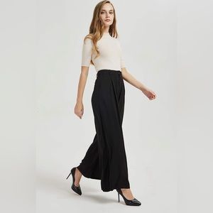 Tronjori Women High Waist Casual Wide Leg Long Palazzo Pants Trousers